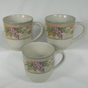 3 colorful coffee mugs. Noritake Casual Stone 8025 Napa Vines